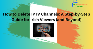 A screenshot of an IPTV application interface showing the settings menu for channel management, illustrating how to hide or delete IPTV channels and manage channel groups.
